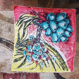 Scarf: vintage Lentex silk spring 1970s!